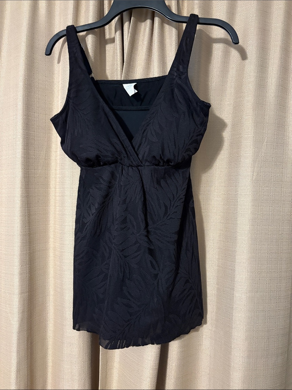 Swim Solutions Women's Tummy-Control One-Piece Swim Dress Swimsuit Size 14